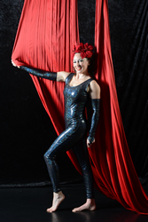 Suelala Aerial Acts - Aerial Silks Black Custom Custume Creation